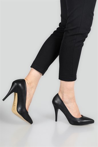 11 Cm Topuklu Stiletto Siyah Kadın Ayakkabı Sitare 09 Kadın Yüksek Topuklu Carla Bella C BELLA SR-09-1 Kadın Stiletto