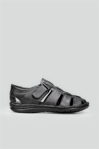 Deri Rahat Comfort Siyah Erkek Sandalet 2025 Erkek Sandalet FELLUCE FELLUCE 2025 MER 22Y