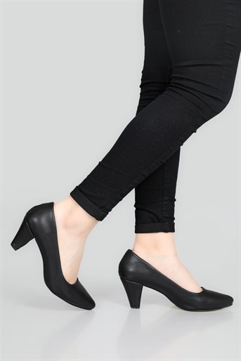 Günlük 5 cm Topuklu Syh Cilt Kadın Ayakkabı N-2300 Kadın Alçak Topuklu Carla Bella 7995286