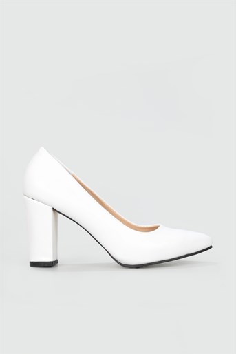 Günlük 9 cm Topuklu Beyaz Kadın Ayakkabı N-2600 Kadın Yüksek Topuklu Carla Bella 7167870