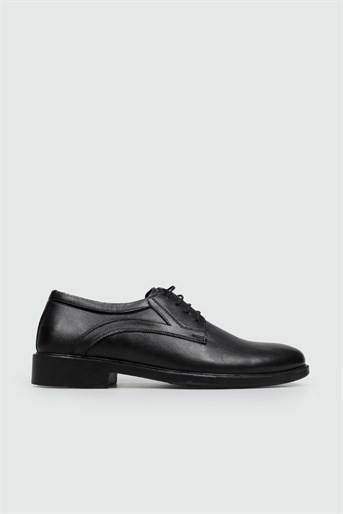 Hakiki Deri Klasik Siyah Erkek Ayakkabı A-2000 Erkek Klasik Ayakkabı Wow Plus WOW PLUS A-2000 MER AYAK