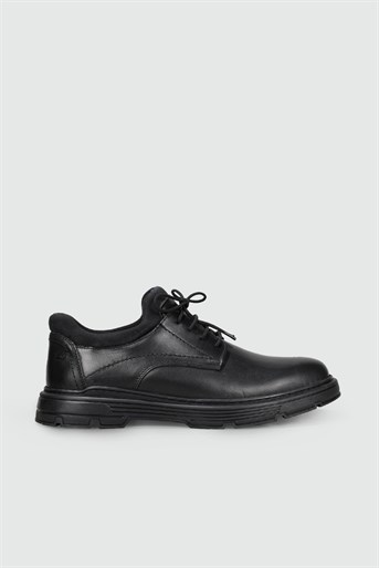 Hakiki Deri Rahat Lastikli Siyah Erkek Ayakkabı 15501 Erkek Günlük Ayakkabı Greyder GREYDER 15501 MER DERİ AYAK