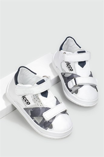 İlk Adım Deri Ortopedik Beyaz Çocuk Spor Ayakkabı EDDY Bebek Sneaker Vicco VİCCO 010 Eddy 22Y