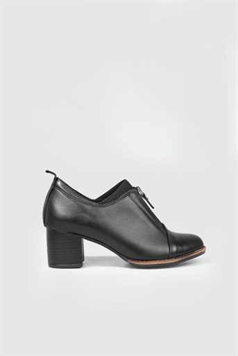 Topuklu Lastikli Fermuarlı Siyah Faber Kadın Ayakkabı 105 Kadın Alçak Topuklu Mammamia 47489725